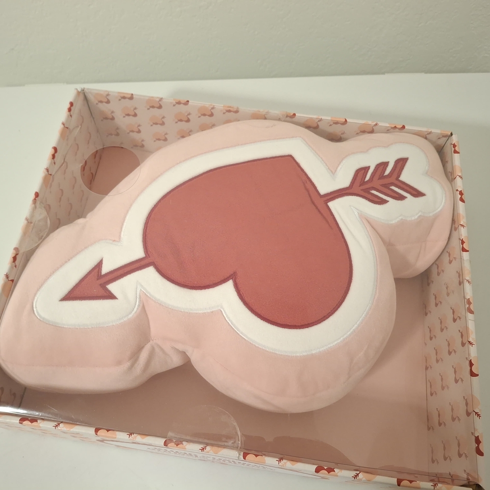 Cupid Blush and Rose Heart Pillow